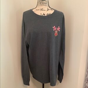 Couture Tee Company Reindeer Long Sleeve Tee with Crew Neck (Gray) 💖